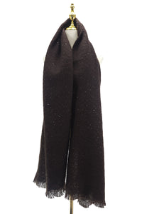 Plain Sequin Embellished Frayed Scarf