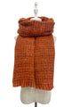 Cosy Metallic Thread Check Frayed Scarf