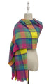 Soft Woven Check Frayed Scarf