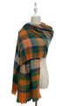 Soft Woven Check Frayed Scarf