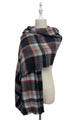 Soft Woven Check Frayed Scarf