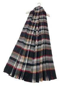 Soft Woven Check Frayed Scarf