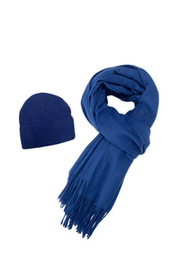 Cosy Plain Tassel Scarf & Hat Set