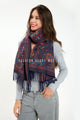 Intricate Paisley Woven Wool Tassel Scarf