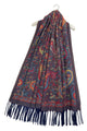 Intricate Paisley Woven Wool Tassel Scarf