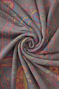 Intricate Paisley Woven Wool Tassel Scarf