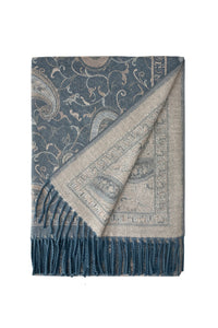 Intricate Paisley Woven Wool Tassel Scarf