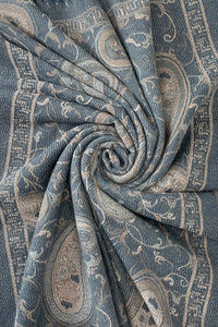 Intricate Paisley Woven Wool Tassel Scarf