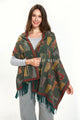 Cat Print Reversible Woven Wool Tassel Scarf