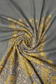 Embroidered Metallic Paisley Wool Blanket Tassel Scarf