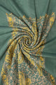 Embroidered Metallic Paisley Wool Blanket Tassel Scarf