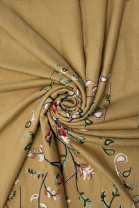 Embroidered Floral Paisley Wool Blanket Tassel Scarf