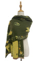 Squirrel & Floral Soft Woven Frayed Scarf