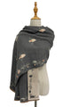 Bee & Floral Soft Woven Frayed Scarf