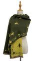 Bee & Floral Soft Woven Frayed Scarf