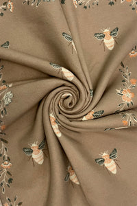 Bee & Floral Soft Woven Frayed Scarf