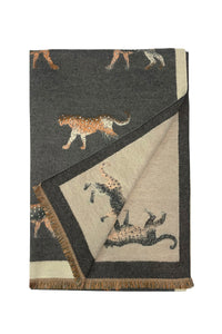 Leopard Soft Woven Frayed Scarf