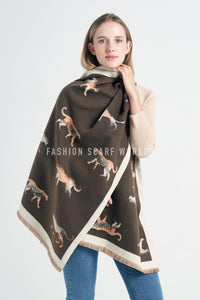 Leopard Soft Woven Frayed Scarf