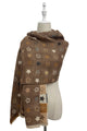 Cute Floral Print With Reversible Check Frayed Scarf