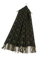 Floral Reversible Metallic Thread Tassel Scarf