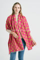 Colourful Love Heart Print Reversible Frayed Scarf