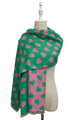 Colourful Love Heart Print Reversible Frayed Scarf