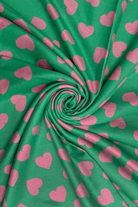 Colourful Love Heart Print Reversible Frayed Scarf