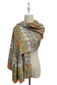 Funky Smiley Face Print Frayed Scarf