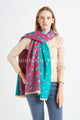 Star & Leopard Reversible Print Frayed Scarf