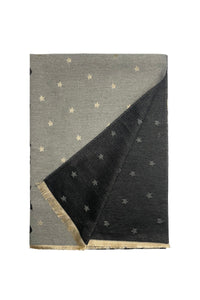 Star & Leopard Reversible Print Frayed Scarf