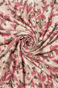 Floral Berry Print Foiled Frayed Scarf