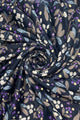 Floral Berry Print Foiled Frayed Scarf