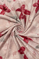 Large Floral Print Foiled Frayed Scarf