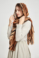 Tiger Print Foiled Frayed Scarf