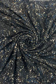 Illustrated Swirl Print Foiled Frayed Scarf