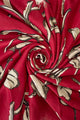 Tulip Floral Print Foiled Frayed Scarf