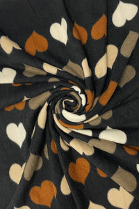 Bold Heart Print Frayed Scarf