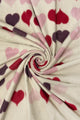 Bold Heart Print Frayed Scarf