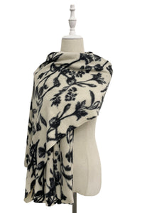 Ink Flower Print Scarf