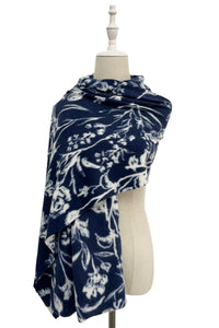 Ink Flower Print Scarf