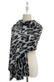 Bold Leopard Animal Print Frayed Scarf