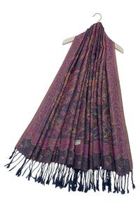 Woven Paisley Print Pashmina Tassel Scarf