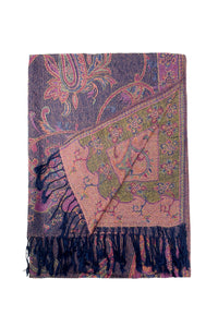 Woven Paisley Print Pashmina Tassel Scarf