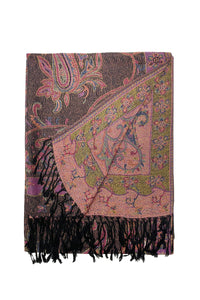 Woven Paisley Print Pashmina Tassel Scarf