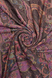 Woven Paisley Print Pashmina Tassel Scarf