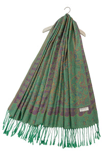 Woven Paisley Print Pashmina Tassel Scarf