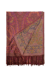 Woven Paisley Floral Pashmina Tassel Scarf