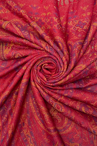 Woven Paisley Floral Pashmina Tassel Scarf