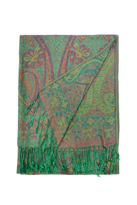 Woven Paisley Floral Pashmina Tassel Scarf