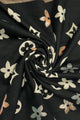 Large Floral Print Reversible Frayed Scarf